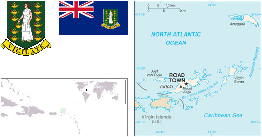 Карта расположения Британских Виргинских островов